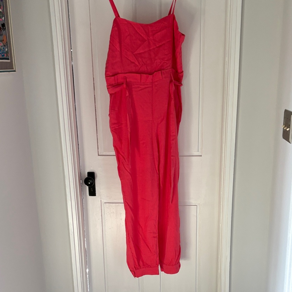 Bright Pink Spaghetti-Strap Jumpsuit